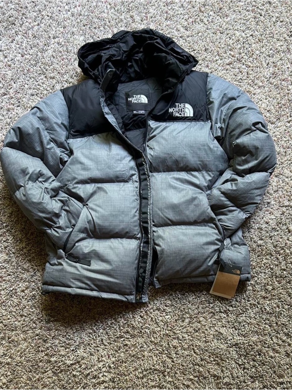 The North Face Grey and Black Men's Puffer Jacket